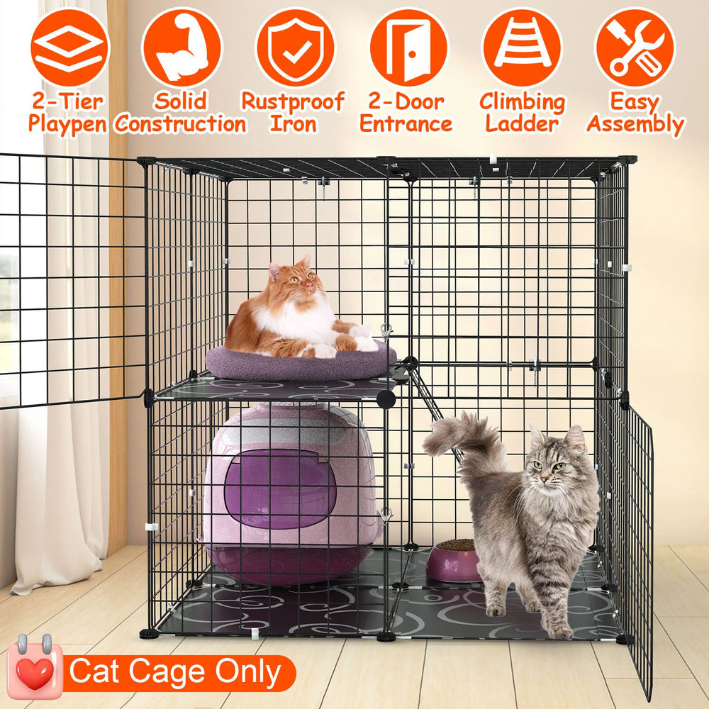 GBruno 2Tier Cat Cage Playpen Indoor Pet