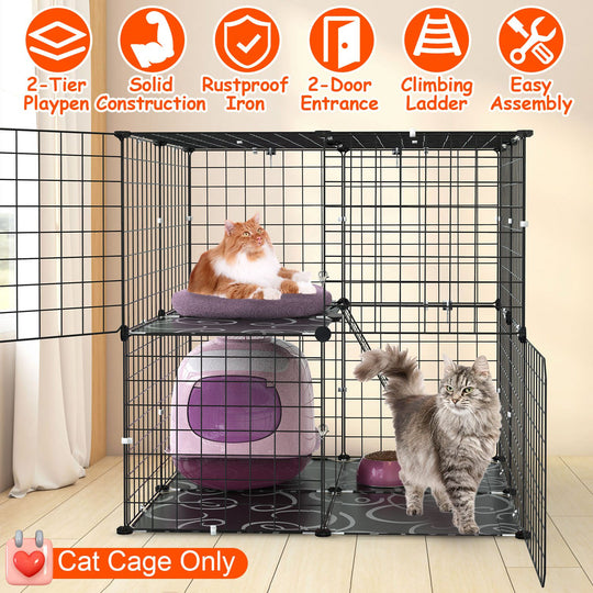 GBruno 2Tier Cat Cage Playpen Indoor Pet