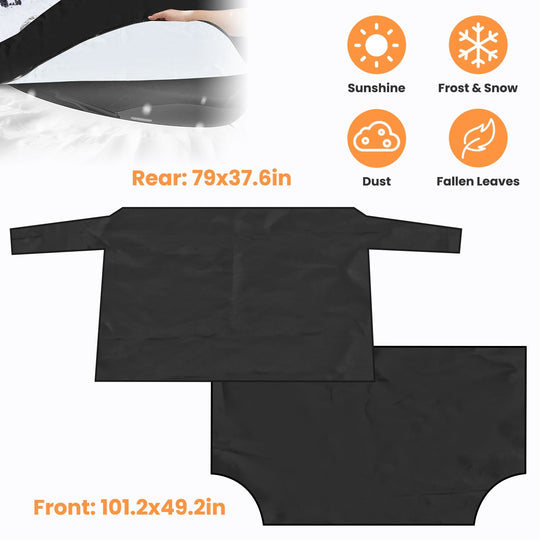 Magnetic Car Windshield Cover Front Rear Car Windshield Protector against Snow Sun Dirt Leaves Fit for All Cars Oxford Fabric Waterproof Heat-Resistan
