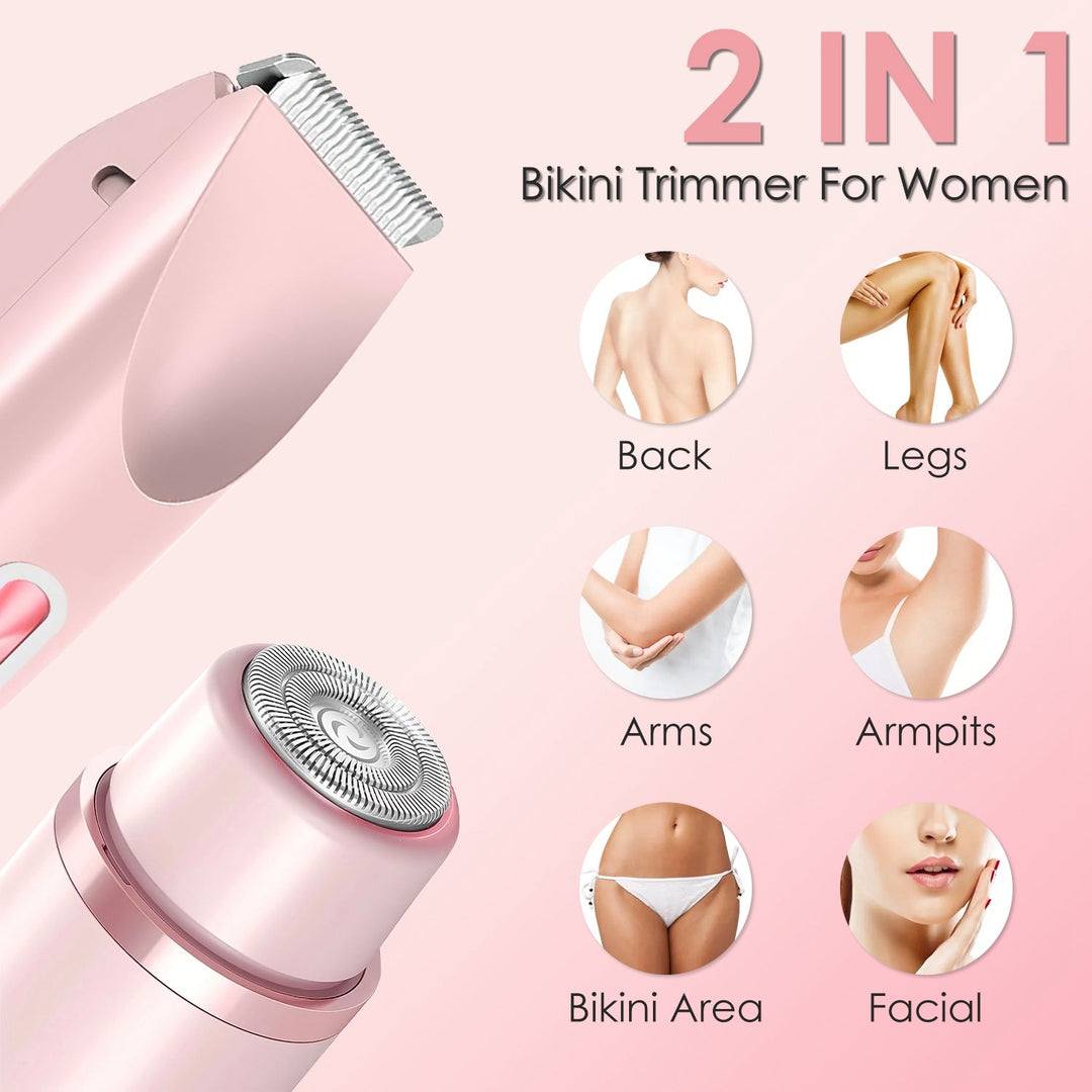 2-in-1 Women’s Bikini Trimmer & Shaver, Waterproof & Rechargeable
