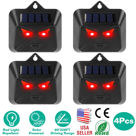 4Pcs Solar Predator Control Light Coyote Deterrent Deer Bird Repeller Lamp Animal Repellent for Garden Farm