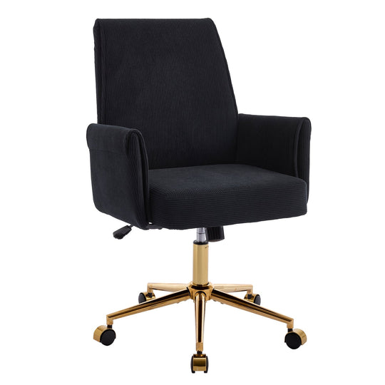 Mid-Back Velvet Office Chair with Memory Foam Cushion