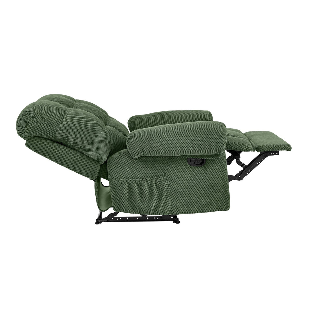 Overstuffed Recliner Chair with Adjustable Backrest & Footrest