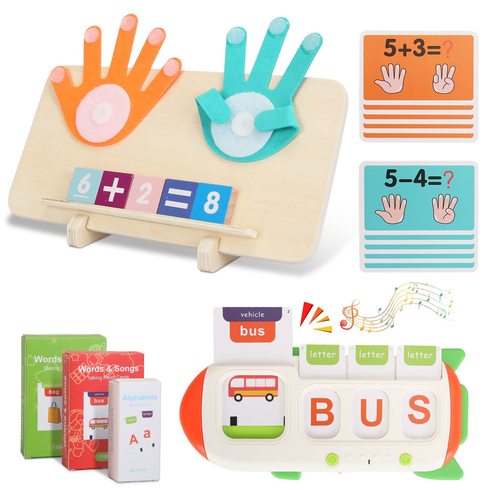 Educational Flash Cards & Counting Board Set for Toddlers and Preschoolers