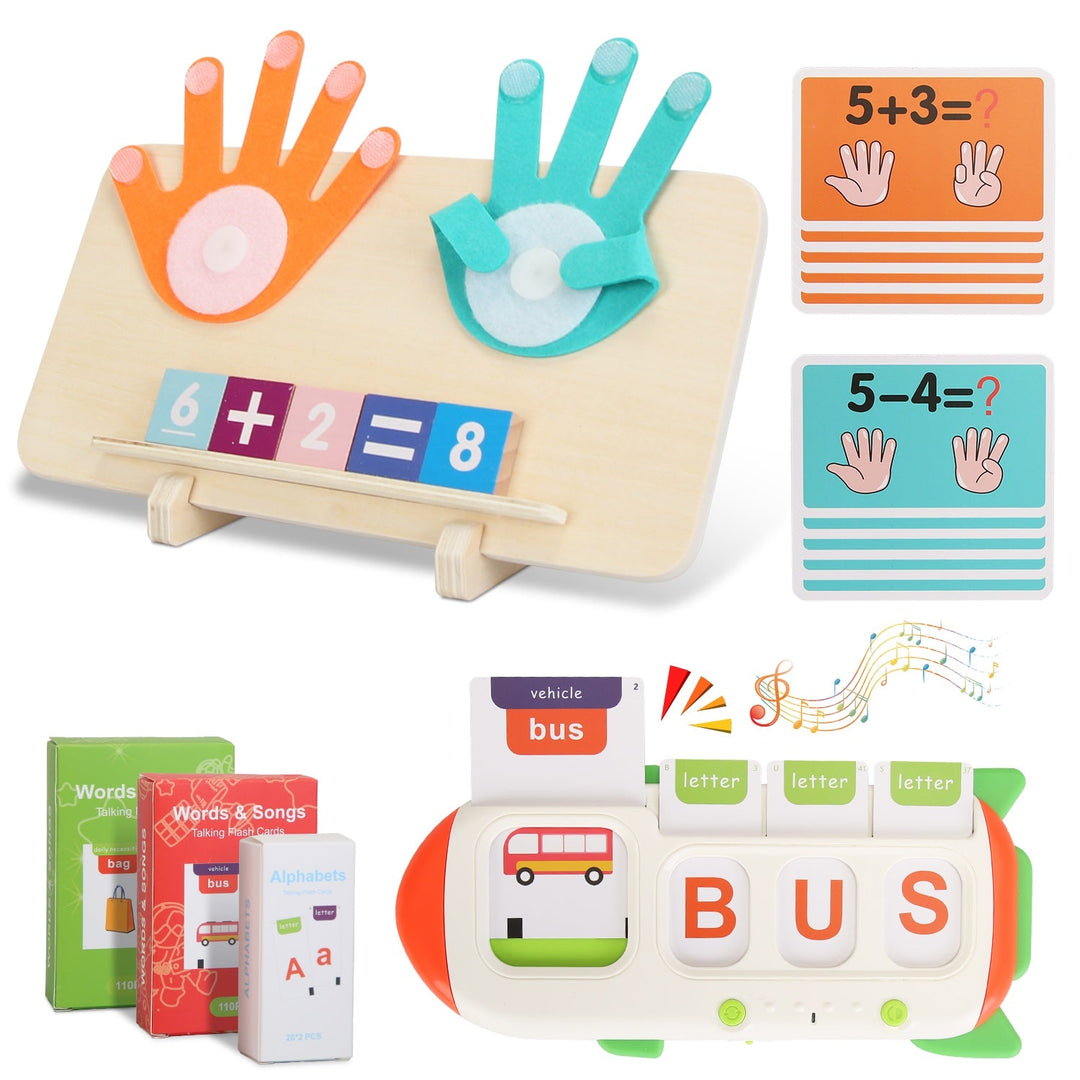 Educational Flash Cards & Counting Board Set for Toddlers and Preschoolers