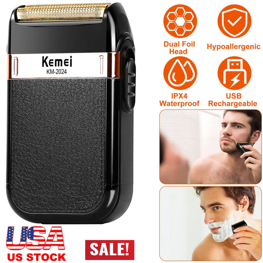Men Electric Razor Shaver Rechargeable Cordless Beard Trimmer Dry Wet Grooming Kit Hair Clipper