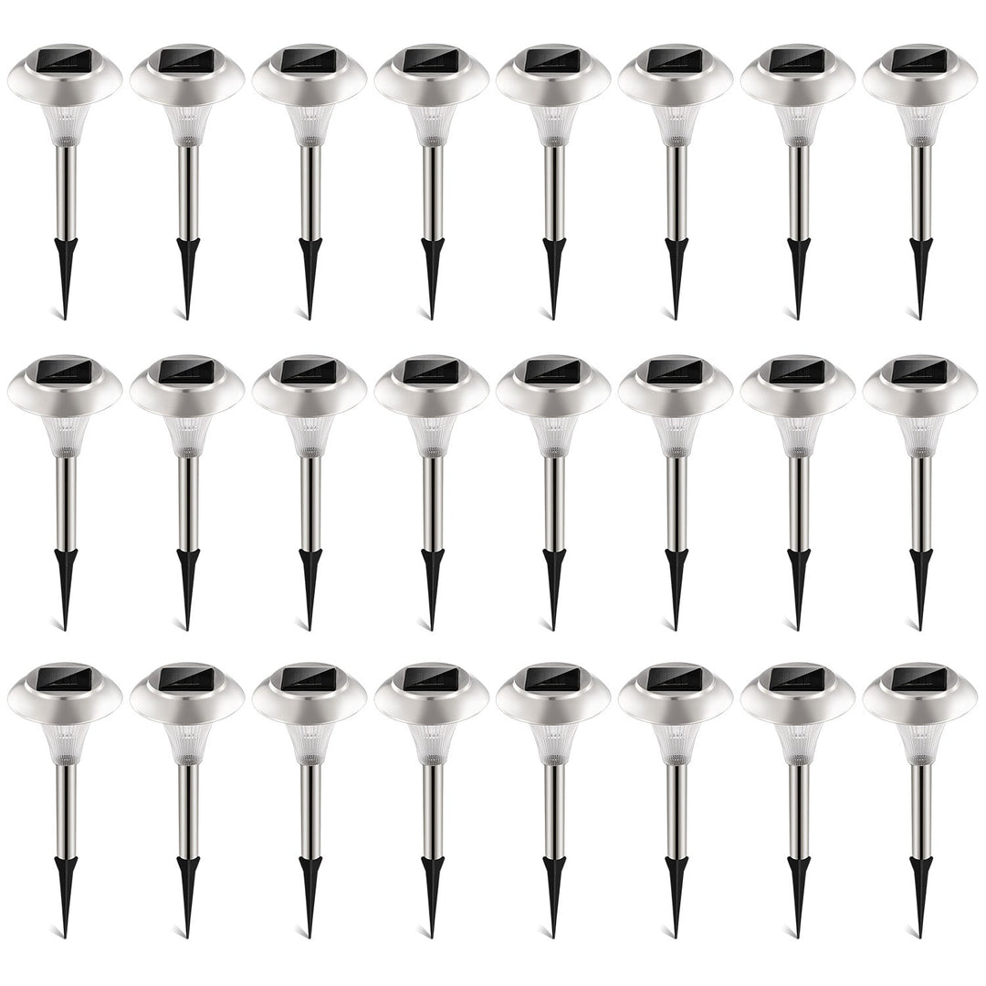 24Packs Solar Garden Lights Outdoor IP44 Waterproof Solar Pathway Lights Color Changing Landscape Lamps 10Hrs Lawn Lighting for Yard Driveway Walkway
