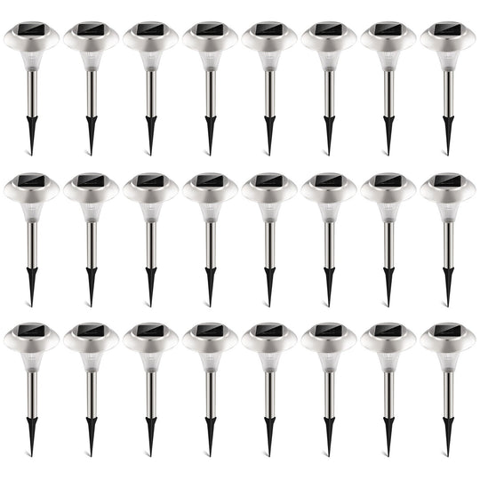 24Packs Solar Garden Lights Outdoor IP44 Waterproof Solar Pathway Lights Color Changing Landscape Lamps 10Hrs Lawn Lighting for Yard Driveway Walkway