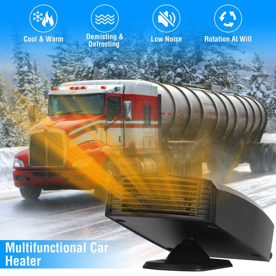 12V 150W Portable Car Heater Heating Fan 2 in 1 Defroster Defogger Demister Windshield Heater Automotive Cooling Fan with 360¡Rotating Base