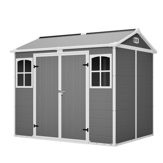 8x6 FT Resin Outdoor Storage Shed with Lockable Door
