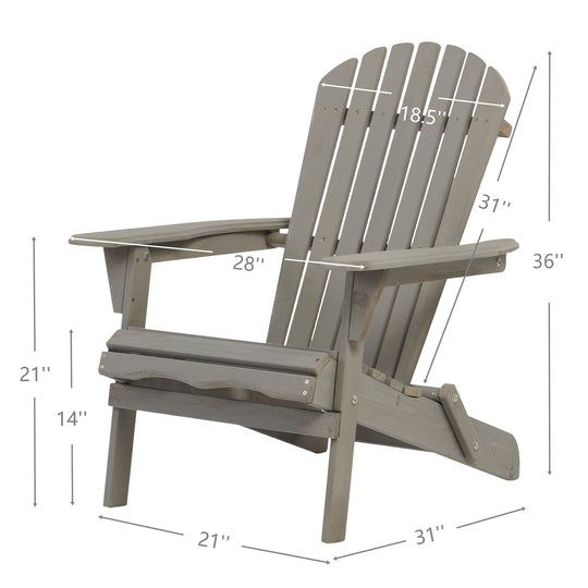 Folding Adirondack Chairs Set of 2 - Hemlock Wood Outdoor Seating