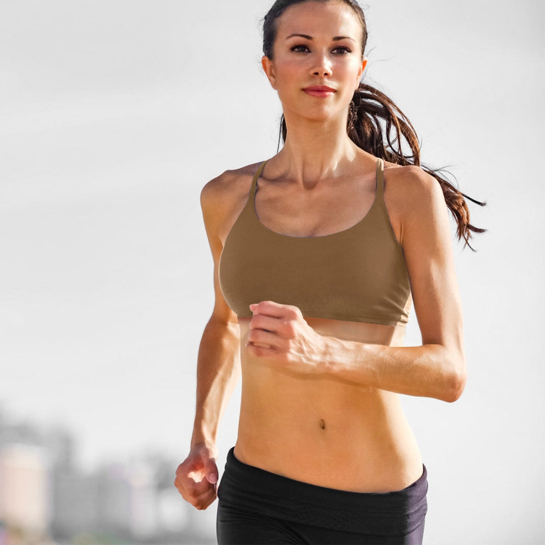 Women Strap Sport Bras Padded StrappyÊCrop Square Neck Low Impact Bras SexyÊFitnessÊTank Tops with Removable Pads Flat Straps for Gym Yoga Workout Run