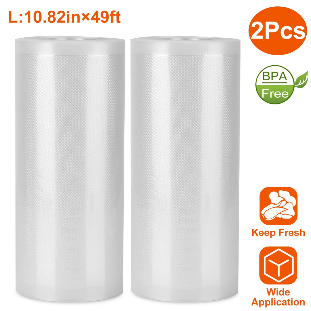 2 Rolls of Vacuum Sealer Bags 10.82inx49ft BPA Free Safe Vacuum Bags Keep Fresh Vacuum Machine (L)
