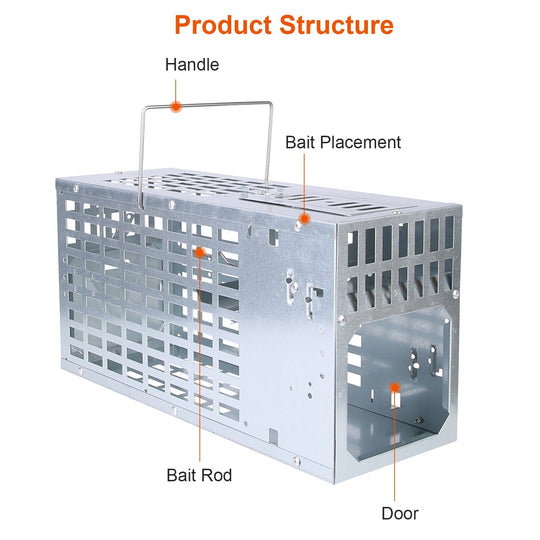 Humane Live Mouse Trap Reusable Metal Rat Rodent Cage Catch Release Continuous Capture Indoor Outdoor Pet Children Safe