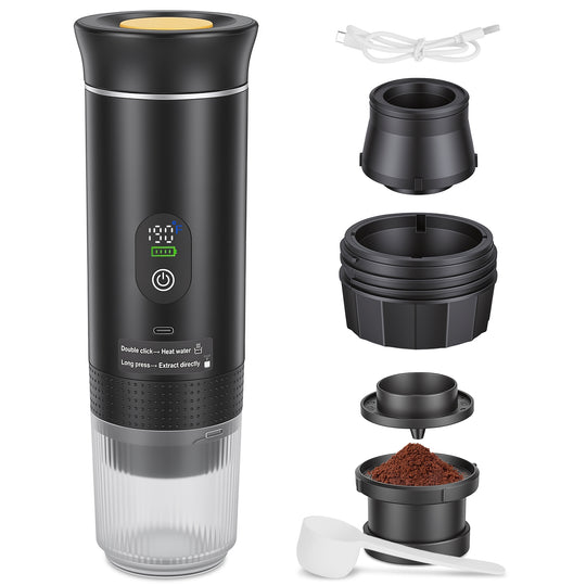 Portable Espresso Machine with Self-Heating & 7500mAh Battery