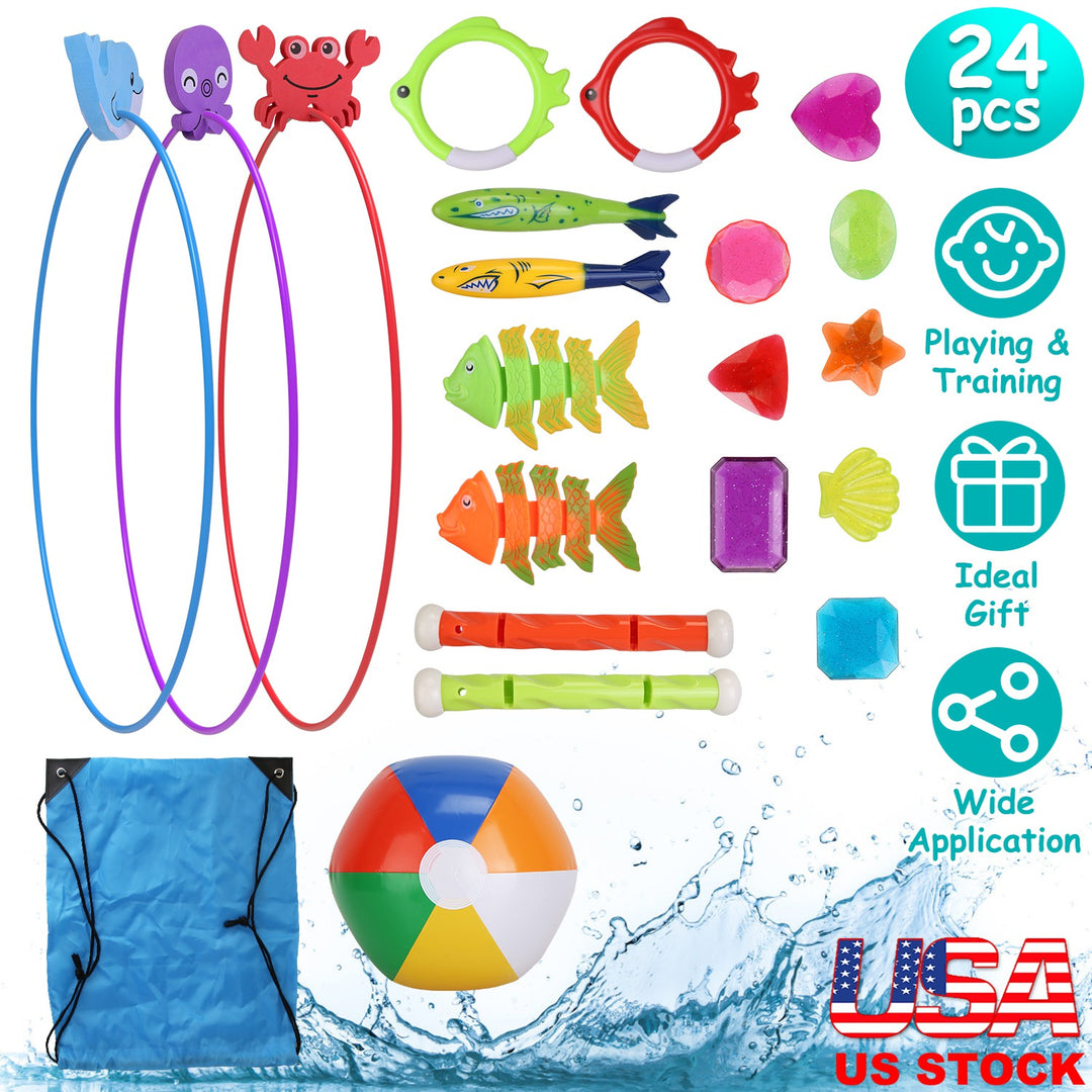 GBruno 24Pcs Diving Toys Swimming Pool