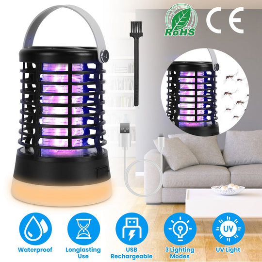 4 In 1 Bug Zapper Light Rechargeable Mosquito Zapper for Indoor Outdoor  Waterproof Mosquito Killer Lamp with 3 Lighting Modes for Patio Yard Home