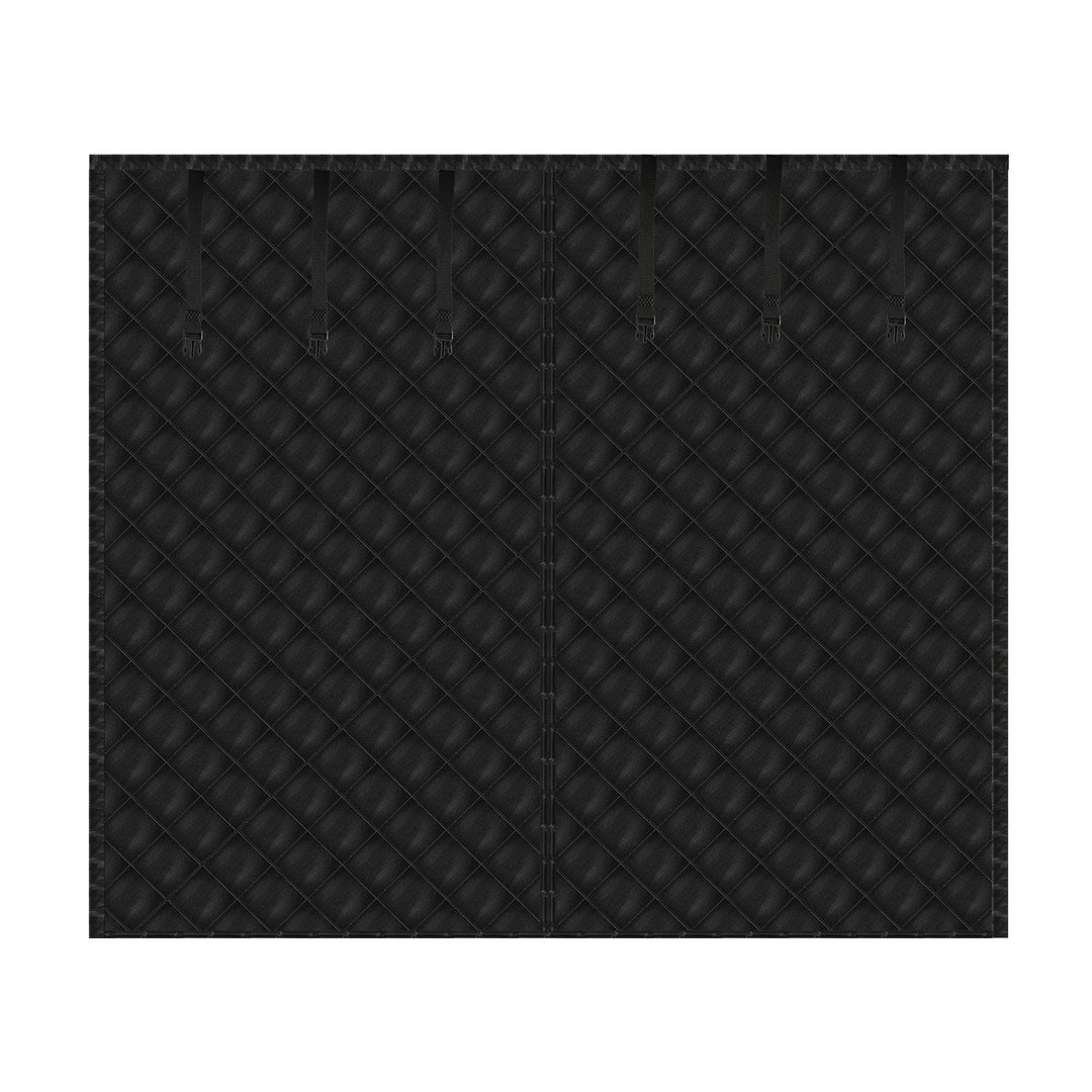 8*7FT Magnetic Thermal Insulated Garage Door Curtain for Winter Singe-Car Garage Screen with Magnetic Closure 6 Roll Up Buckle Straps for One Cars Wea
