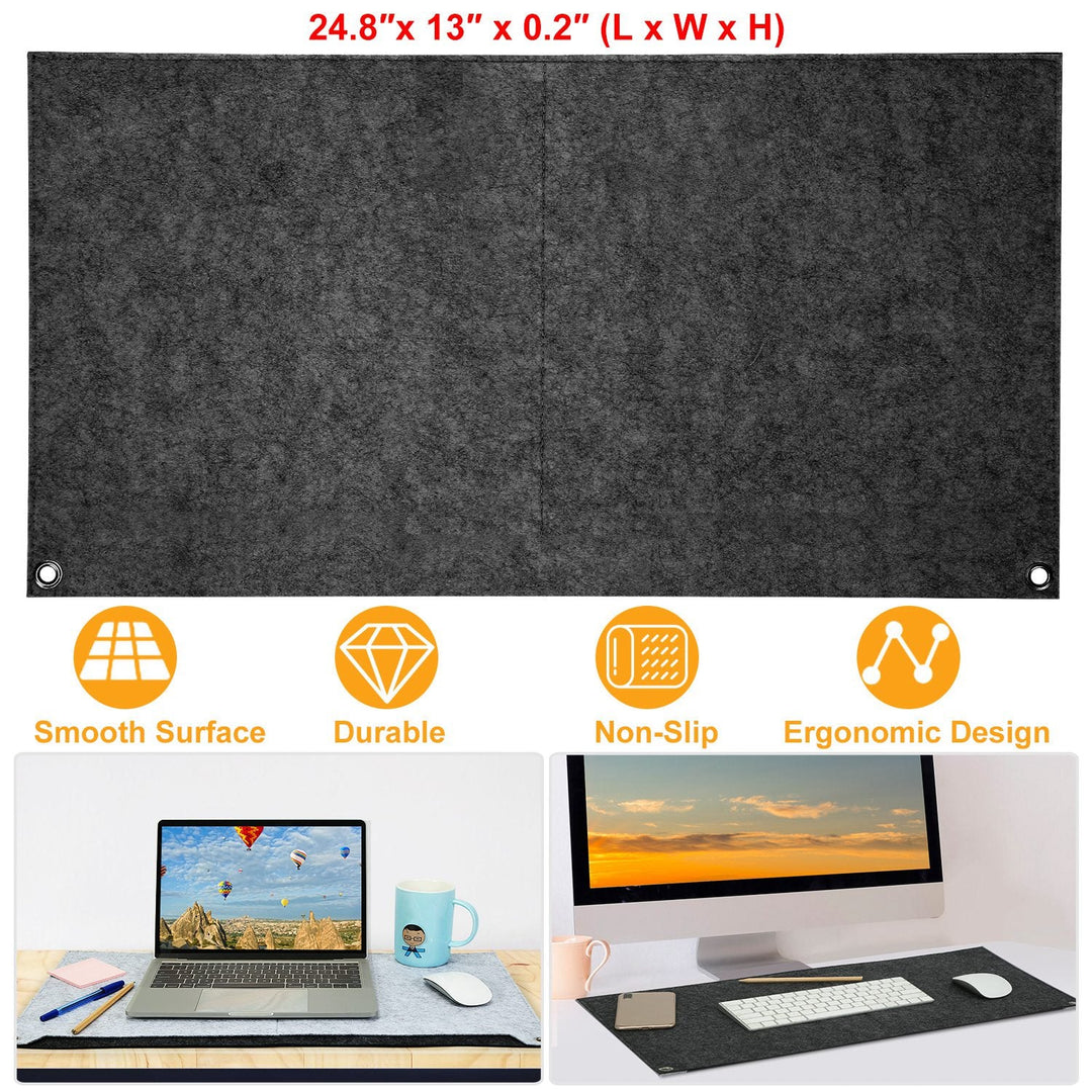 Extended Gaming Mouse Pad Soft Felts Table Mouse Pads Non-Slip & Dust-Proof Desk Pad Anti-Scratch Desk Pad Keyboard Mat (24.8 x 13 x 0.2in) for Work &
