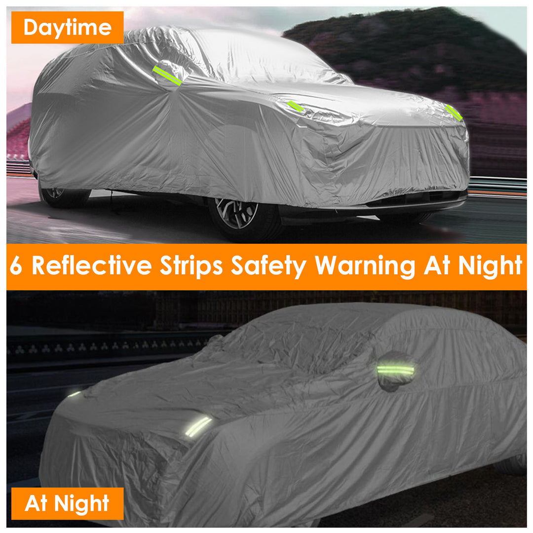 Waterproof Car Cover with UV Protection and Reflective Strips