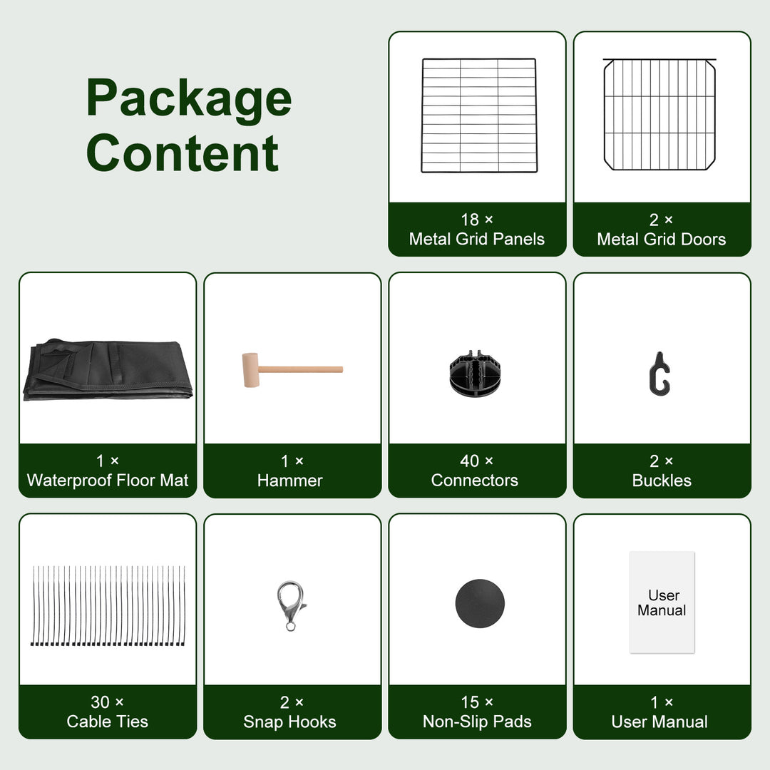 Guinea Pig Cage 47x24x12" with 20 Panels & Waterproof Mat