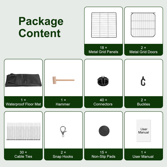 Guinea Pig Cage 47x24x12" with 20 Panels & Waterproof Mat