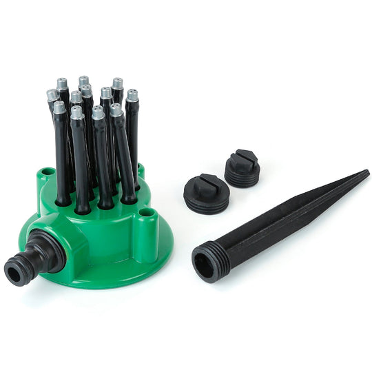 12-Tube Automatic Lawn Sprinkler with 360° Rotation
