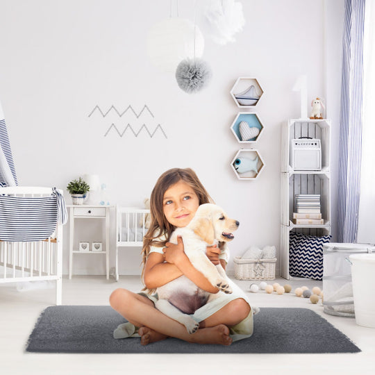 Fluffy Bedroom Rug 4Õ x 2.6Õ Anti-Skid Shaggy Area Rug Decorative Floor Carpet Mat for Nursery Bedroom Living Room