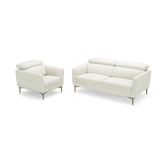 Modern Upholstered Single Sofa with Adjustable Headrest