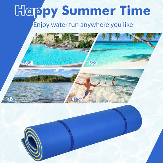 9' x 6' 3 Layer Floating Water Pad Foam Mat