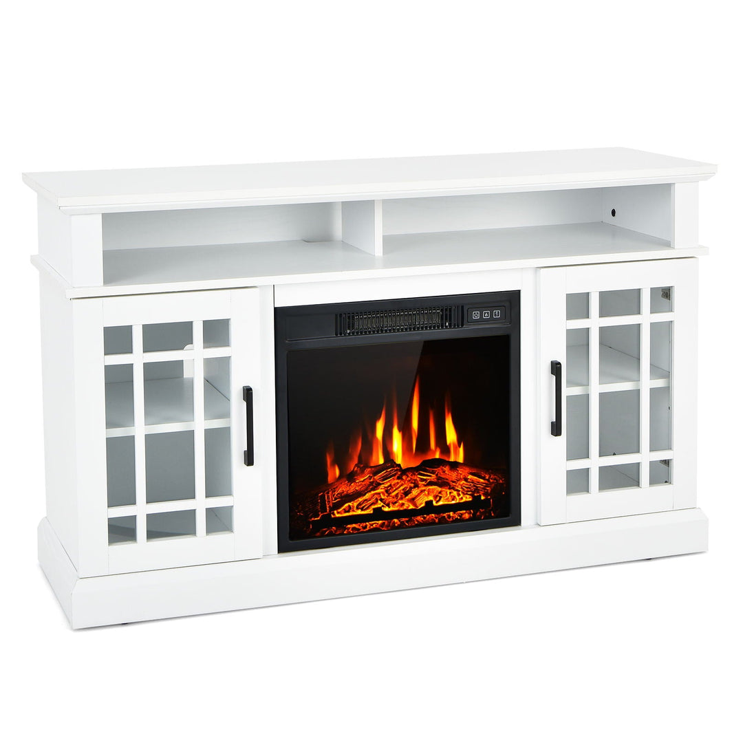 48 Inch Electric Fireplace TV Stand with Cabinets for TVs Up to 5
