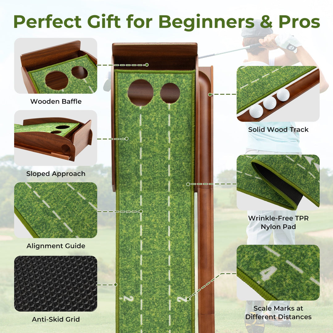 Golf Putting Mat with Auto Ball Return - 10 ft