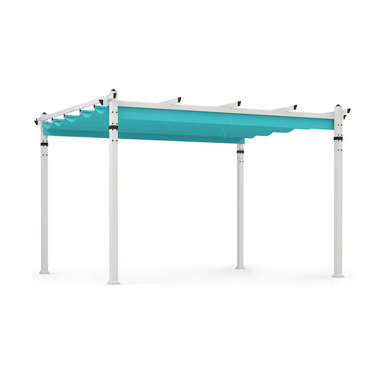 Outdoor Pergola with Retractable Canopy and Aluminum Frame