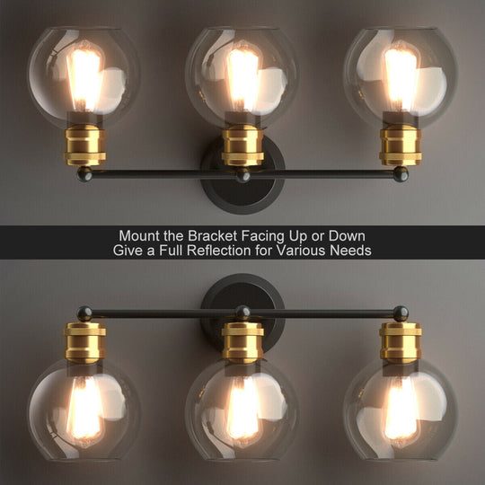 Modern 3-light Bubbled Glass Vanity Light