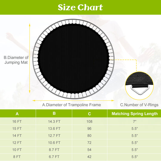 High-Elastic PP Replacement Jumping Mat-12 ft