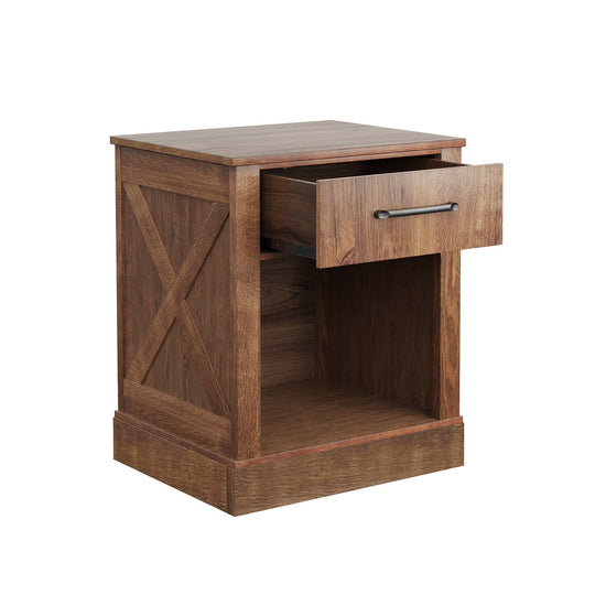 Compact Nightstand with Drawer and Shelf