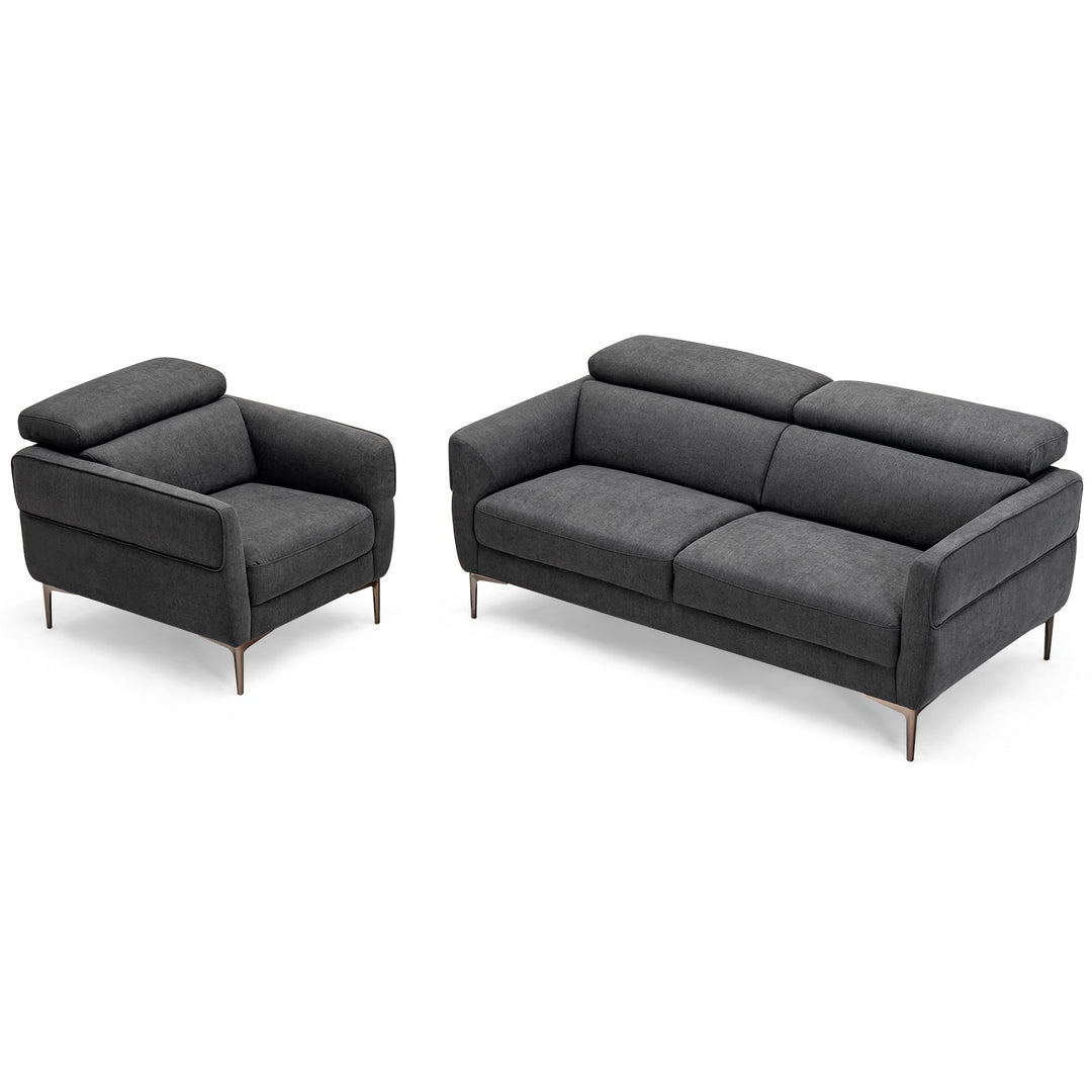 Modern Couched Sofa set with Adjustable Headrest