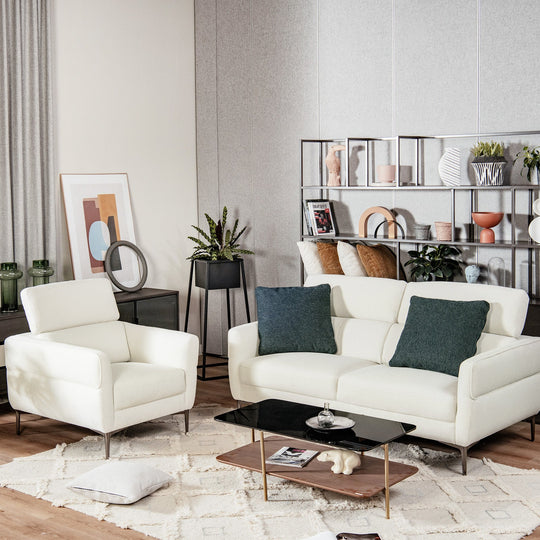 Modern Couched Sofa set with Adjustable Headrest