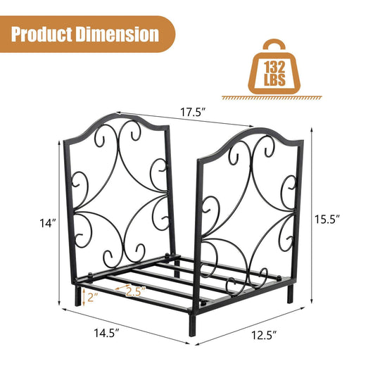 Heavy-Duty Steel Firewood Log Rack