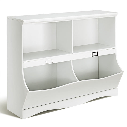 Kids Storage Unit Baby Toy Organizer Children Bookshelf Bookcase-White