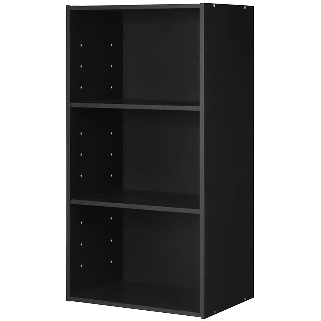 3-Tier Cube Bookcase with Adjustable Shelves for Home Office-Natural
