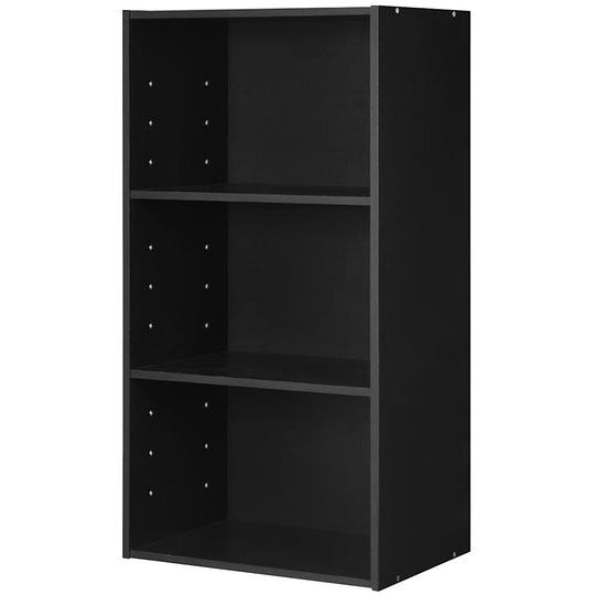 3-Tier Cube Bookcase with Adjustable Shelves for Home Office-Natural