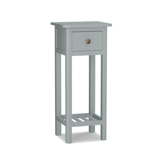 2 Tier Slim Nightstand Bedside Table with Drawer Shelf