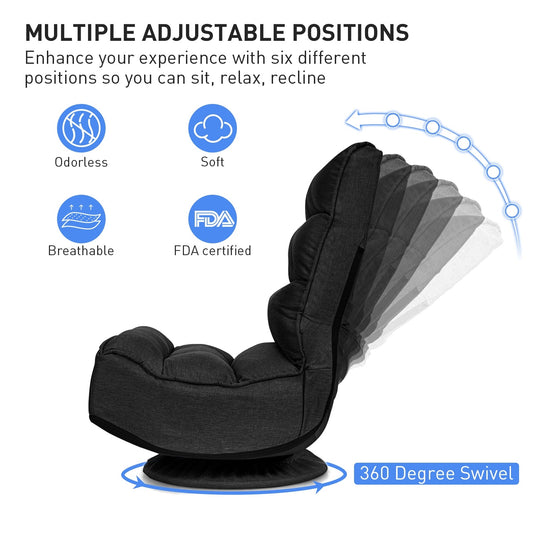 5-Position Folding Floor Gaming Chair