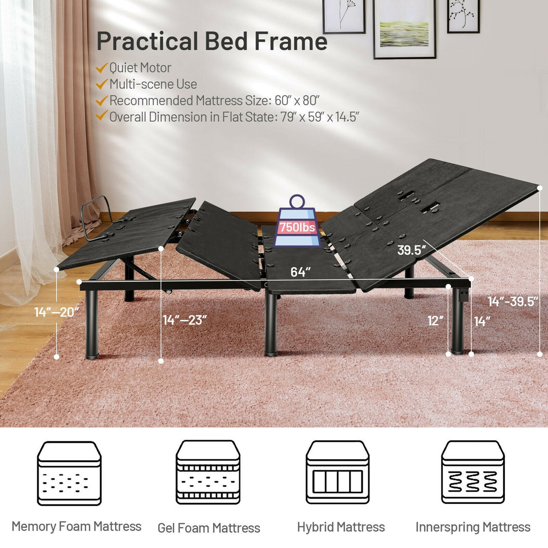 Queen Adjustable Bed Base with Head and Foot Incline