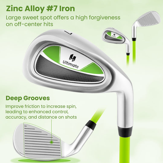 Individual Gold Club for Boys and Girls with Fiberglass Shaft and Headcover