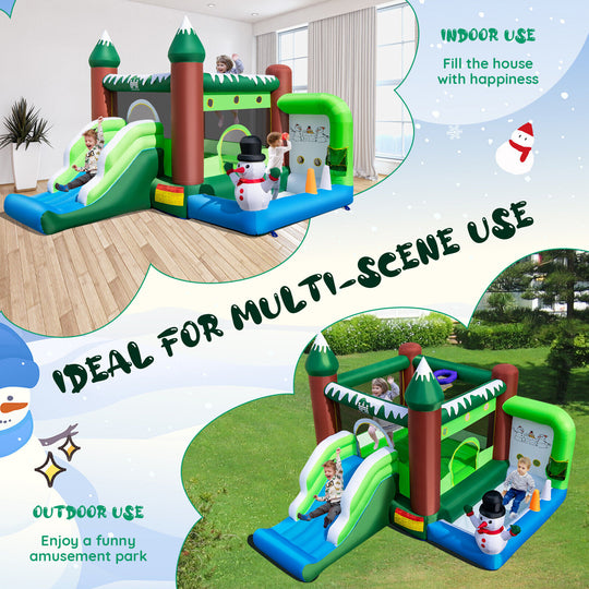 Inflatable Christmas Bouncy House with 735w Blower