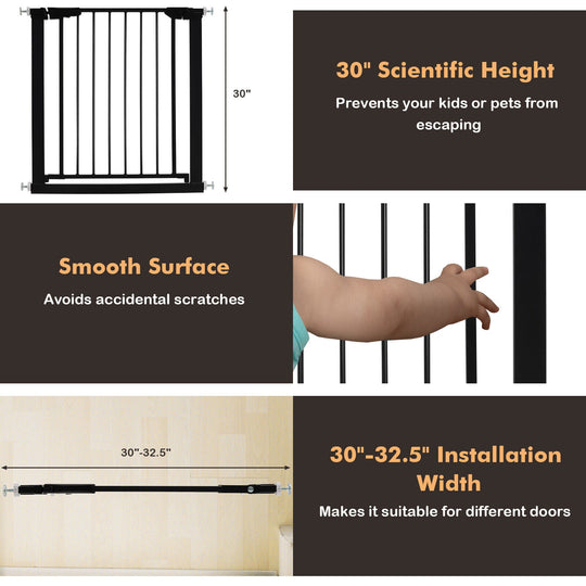 30-32.5 Inch Wide Safety Gate with 30 Inch Scientific Height