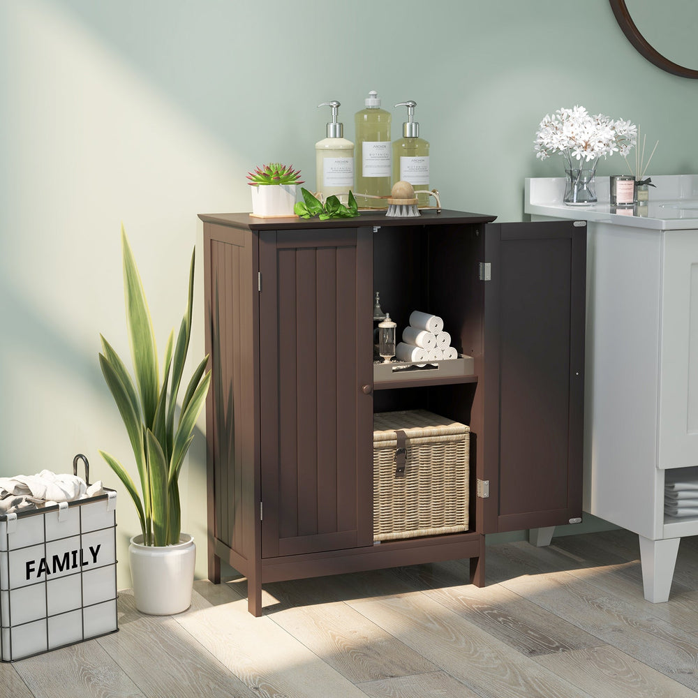 Bathroom Floor Storage Double Door Cupboard Cabinet