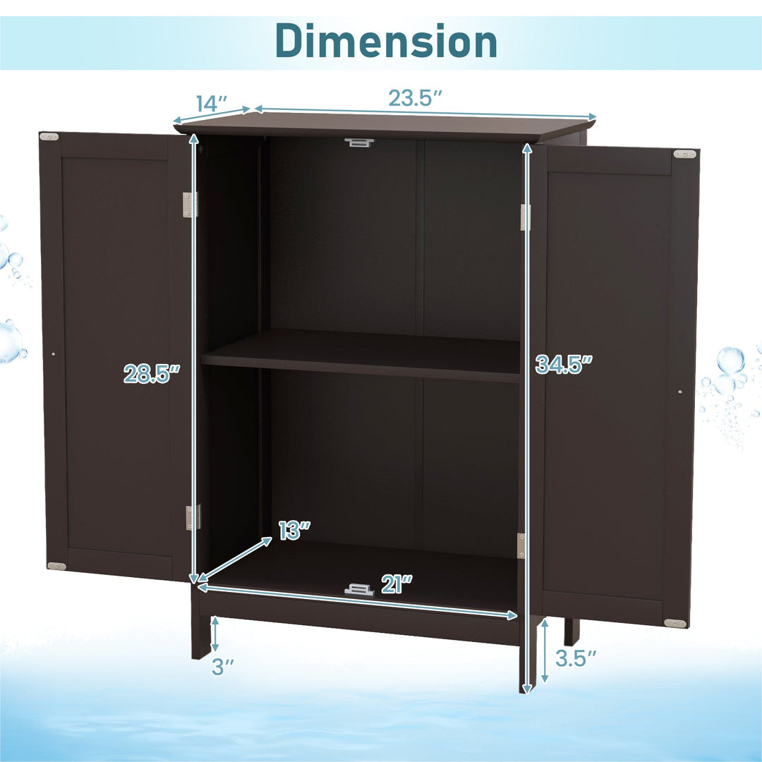 Bathroom Floor Storage Double Door Cupboard Cabinet